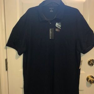 Van Heusen blue indigo polo short sleeve shirt